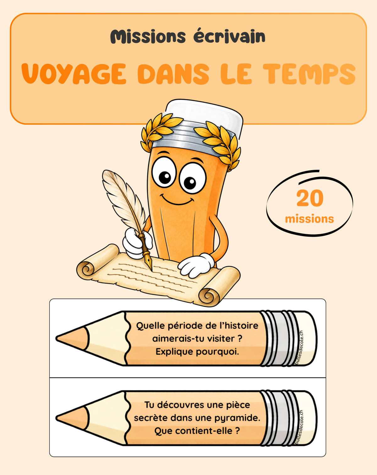 Missions écrivain série imaginaire