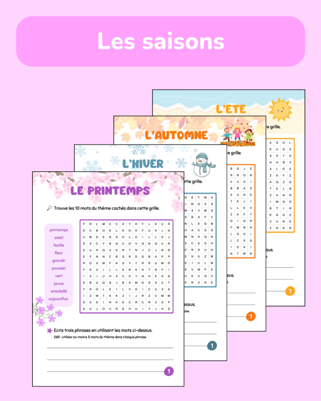 Les mots en jeu - Les saisons ☀️