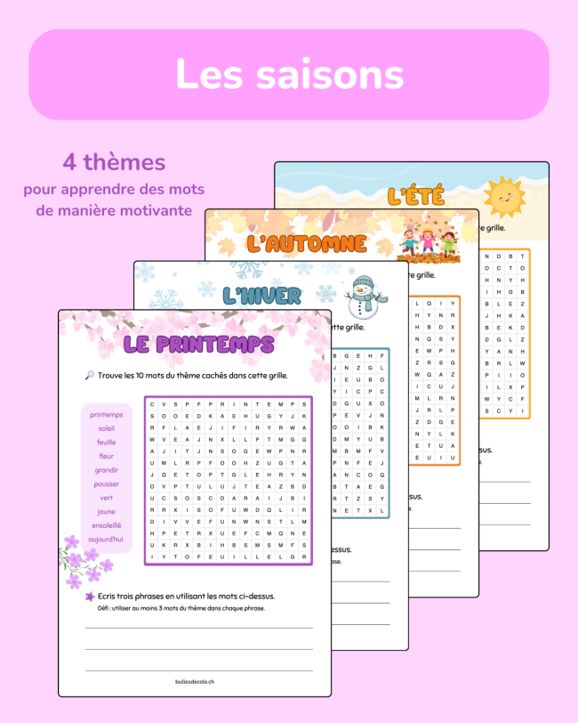Les mots en jeu - Les saisons ☀️