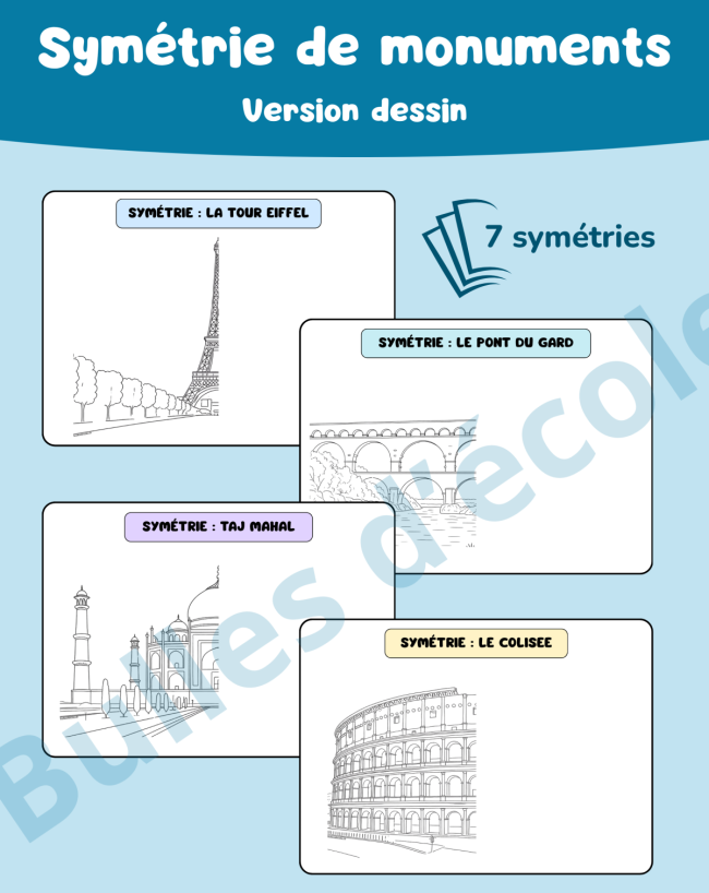 Symétrie de monuments - version dessin