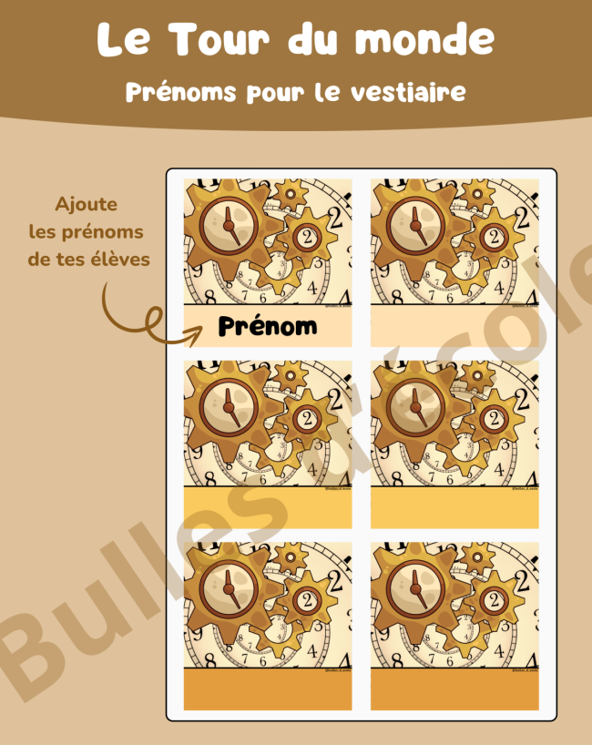 Prénoms pour vestiaire - Voyage dans le temps